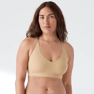 True Body Triangle Lace Racerback Bra - Desert - Large